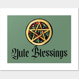 Yule Blessings Pentacle Berries Posters and Art